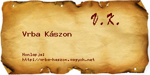 Vrba Kászon névjegykártya