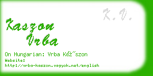 kaszon vrba business card